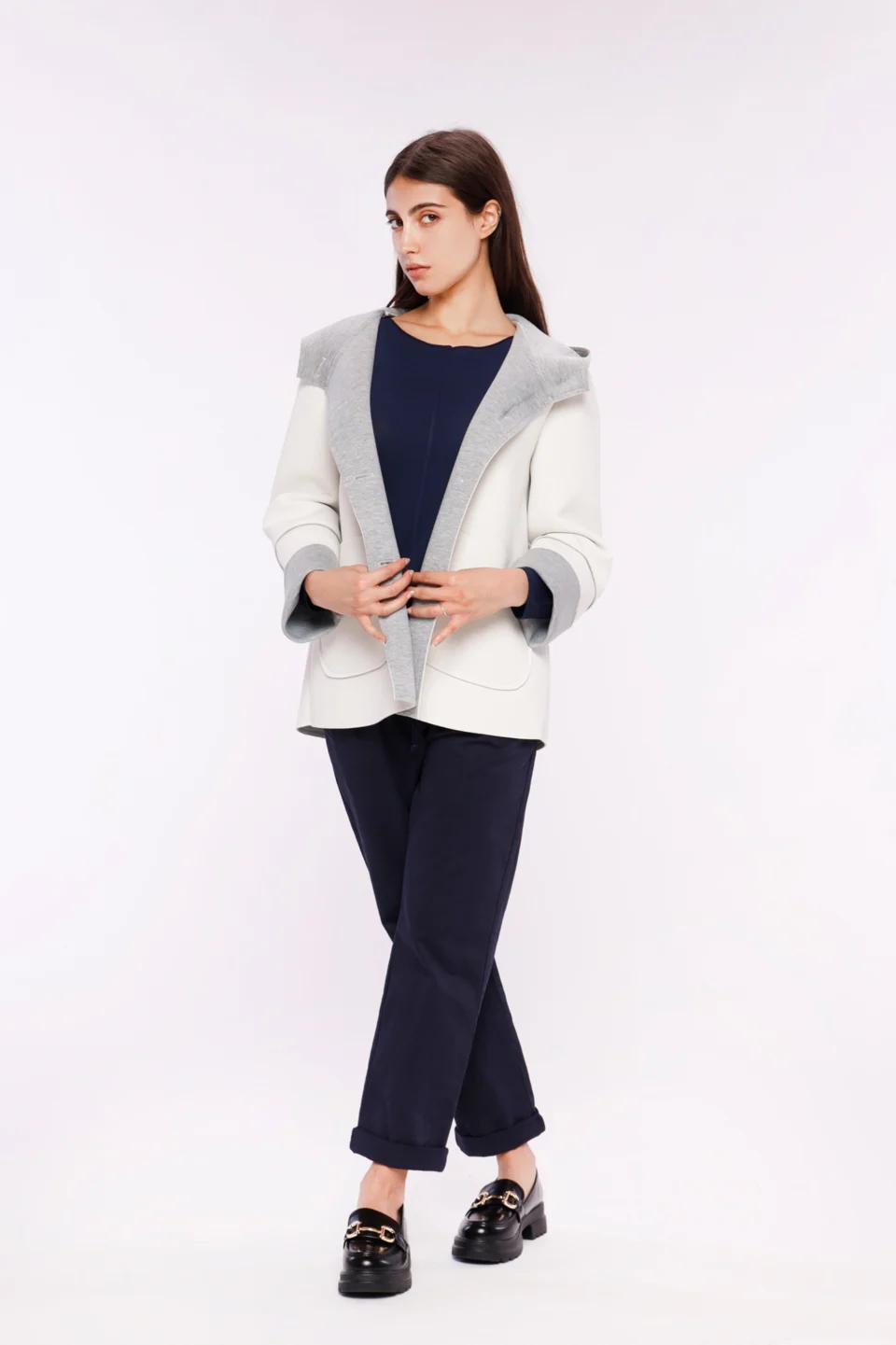 CAPPOTTO corto con cappuccio e interno grigio ONEWORLD HYBRID